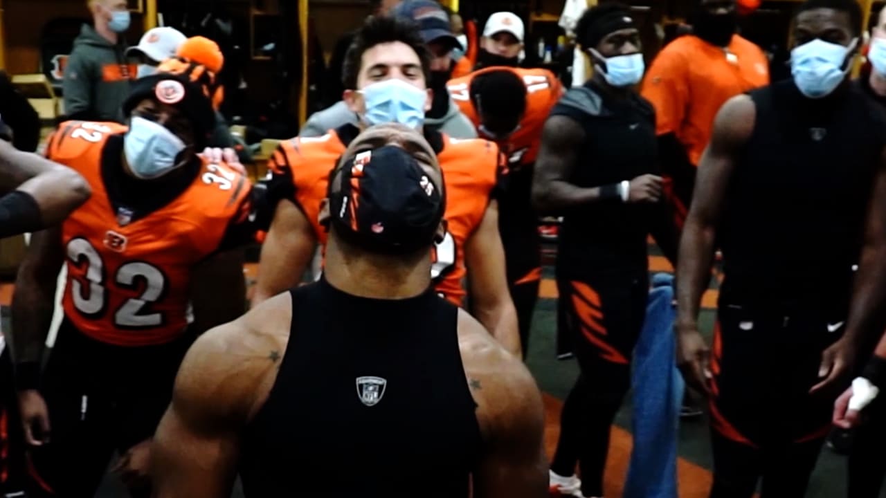 Locker Room Celebration Following Victory Over The Steelers On