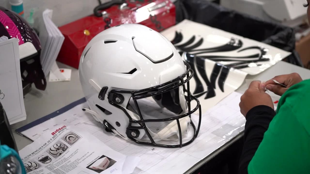 Like Cincinnati TB Football Helmet Decals White Helmet 