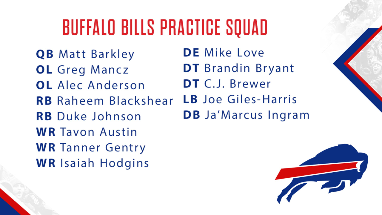 Bills sign 13 players to practice squad