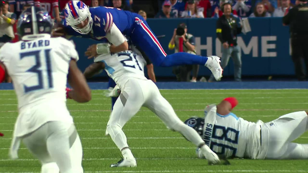 Josh Allen hurdles McCreary on scramble Bills vs. Titans Week 2