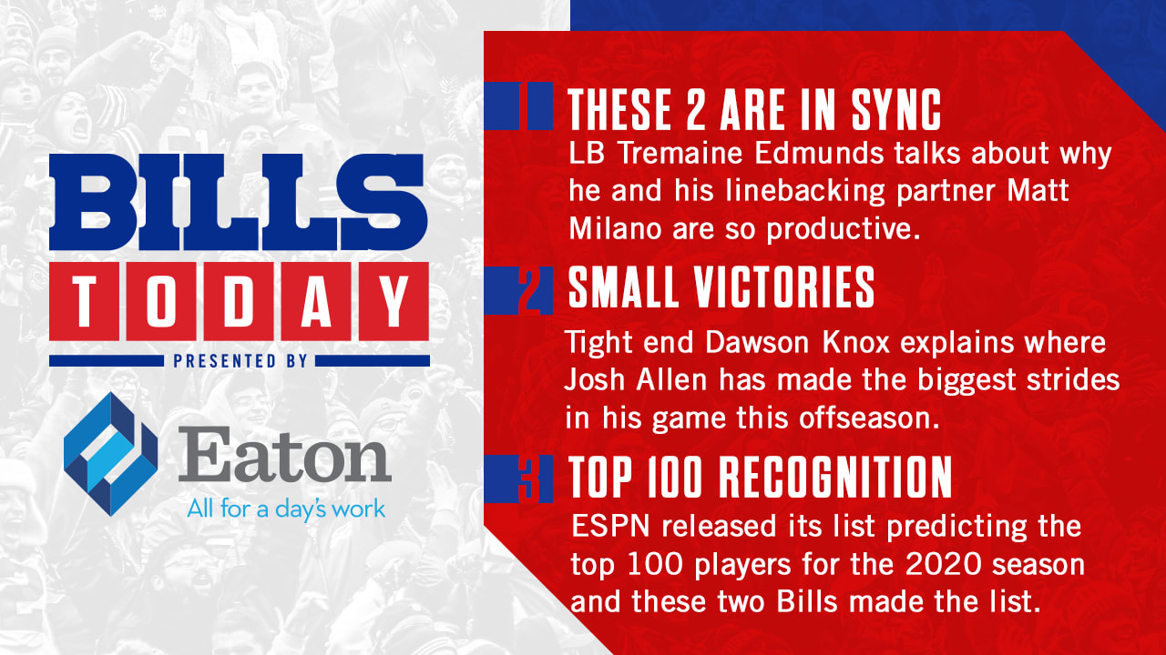 Bills Today  Why Tremaine Edmunds and Matt Milano are so in sync