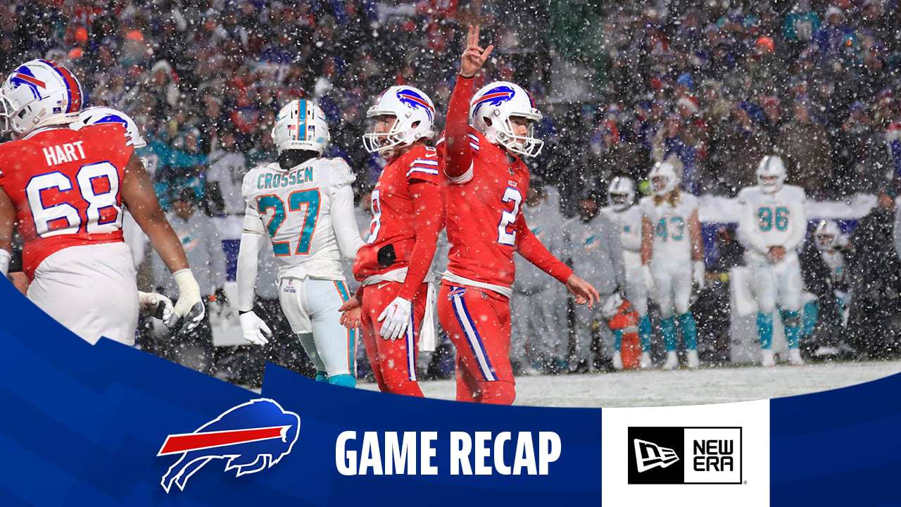 In snowy finish, Bills rally to beat Dolphins 32-29 on Tyler Bass