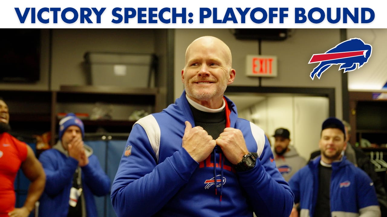 WATCH: Bills' Sean McDermott post-Patriots win locker room speech