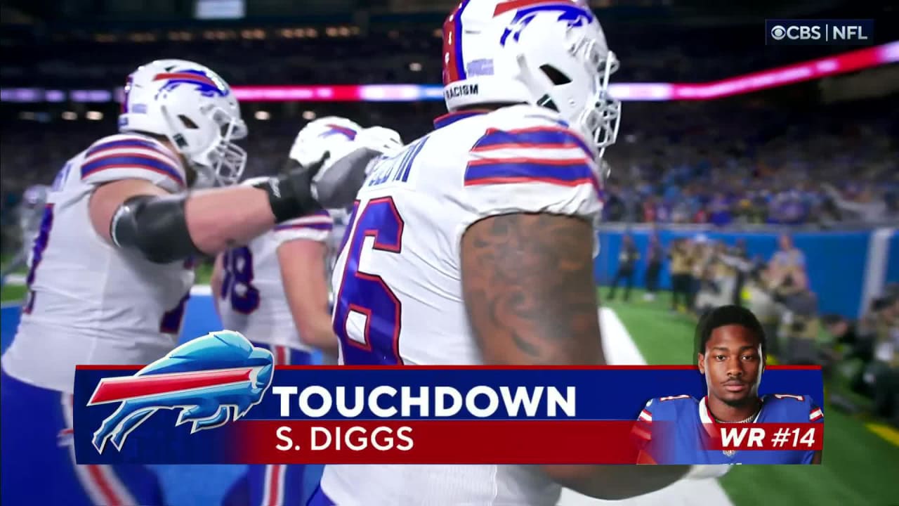 Stefon Diggs reacts to clutch catch vs. Lions with bold Josh Allen