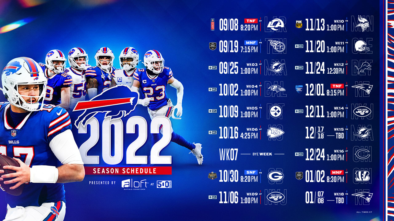 What time is the NFL game tonight? TV schedule, channel for Bills vs. Rams  in Week 1