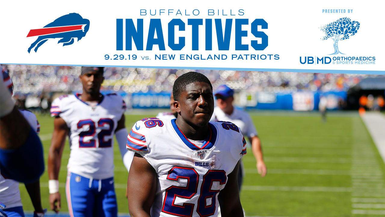 Bills vs. Patriots: Game day inactives