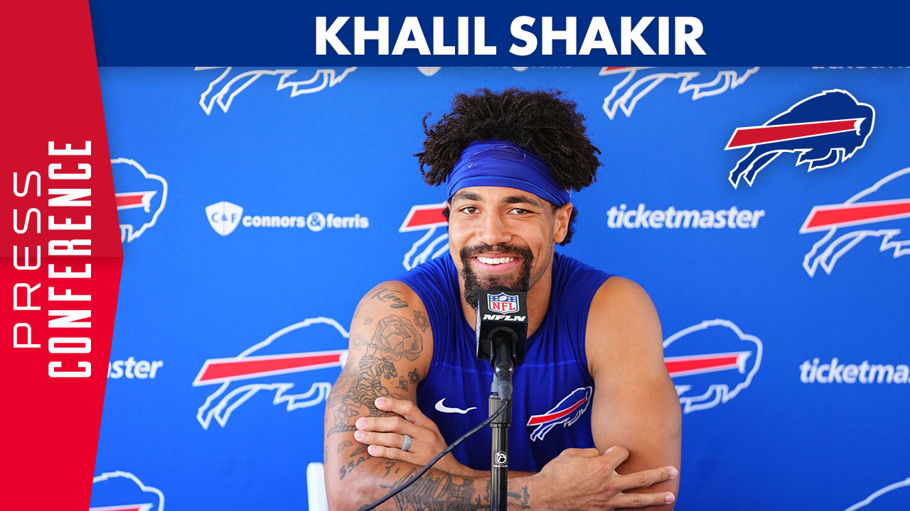 Buffalo Bills wide receiver Khalil Shakir catches a pass during practice at  the NFL football team's training camp in Pittsford, N.Y., Sunday, July 30,  2023. (AP Photo/Adrian Kraus Stock Photo - Alamy