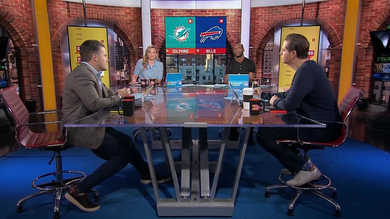 Good Morning Football host Kyle Brandt falls off chair on live TV at Jason  McCourty's shock NFL Super Bowl pick