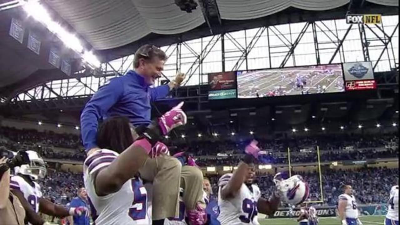 As requested, Jim Schwartz carried off field after Bills beat Lions 