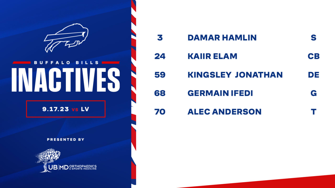 Bills inactives list for Week 2 vs. Raiders