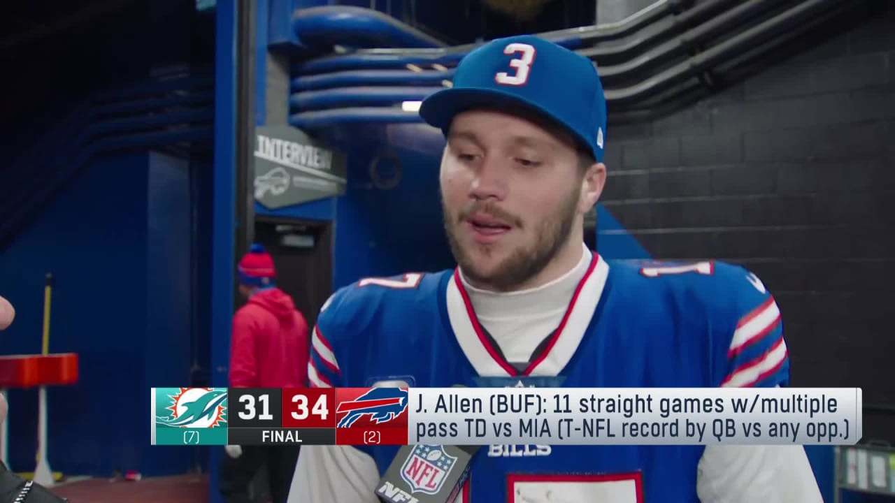 Buffalo Bills' Josh Allen's on-field, post-Miami Dolphins interview