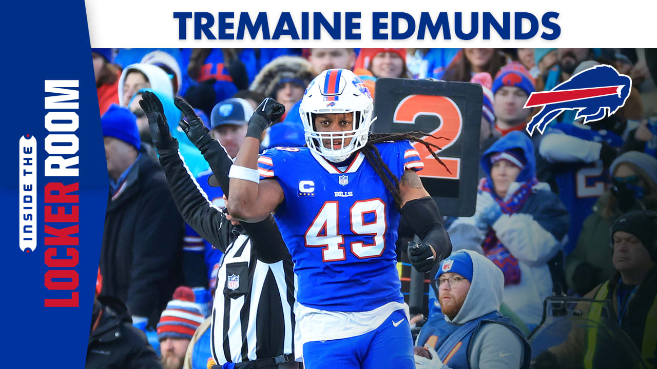 Tremaine Edmunds of the Buffalo Bills walks to the locker room