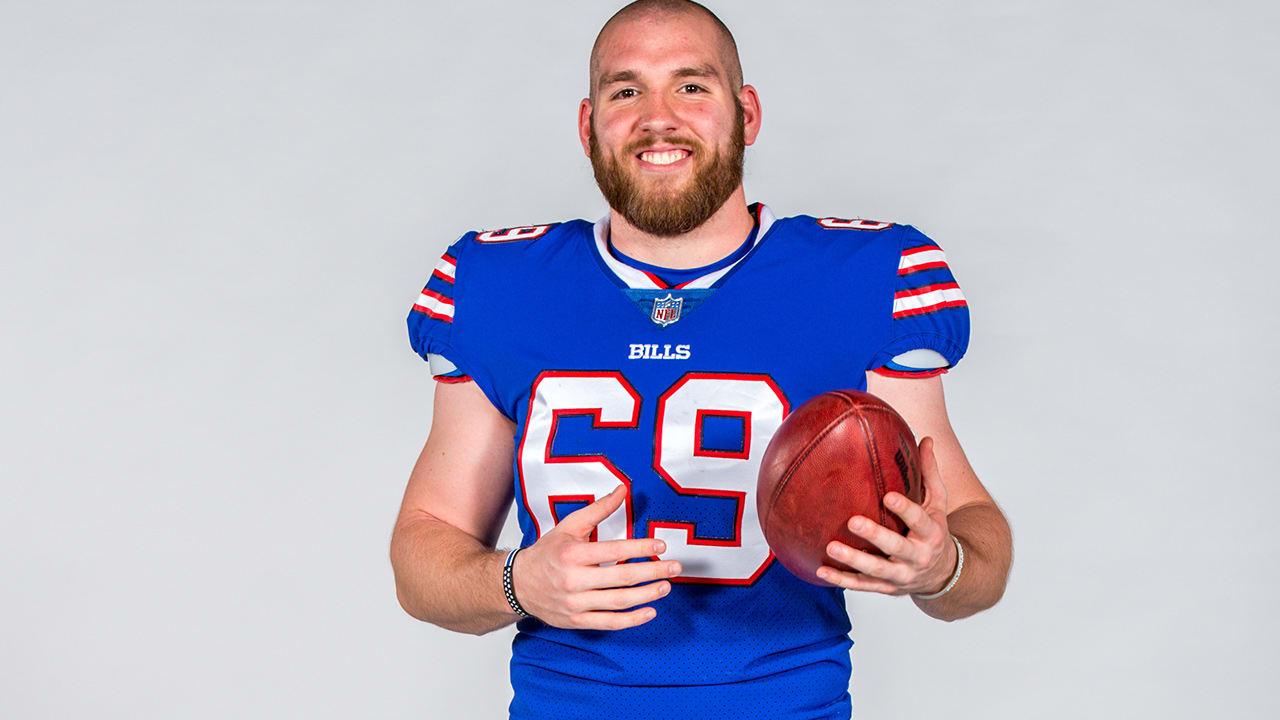 Buffalo Bills long snapper Reid Ferguson (69) runs off the field after an  NFL football game against the New York Jets, Sunday, Nov. 14, 2021, in East  Rutherford, N.J. (AP Photo/Adam Hunger