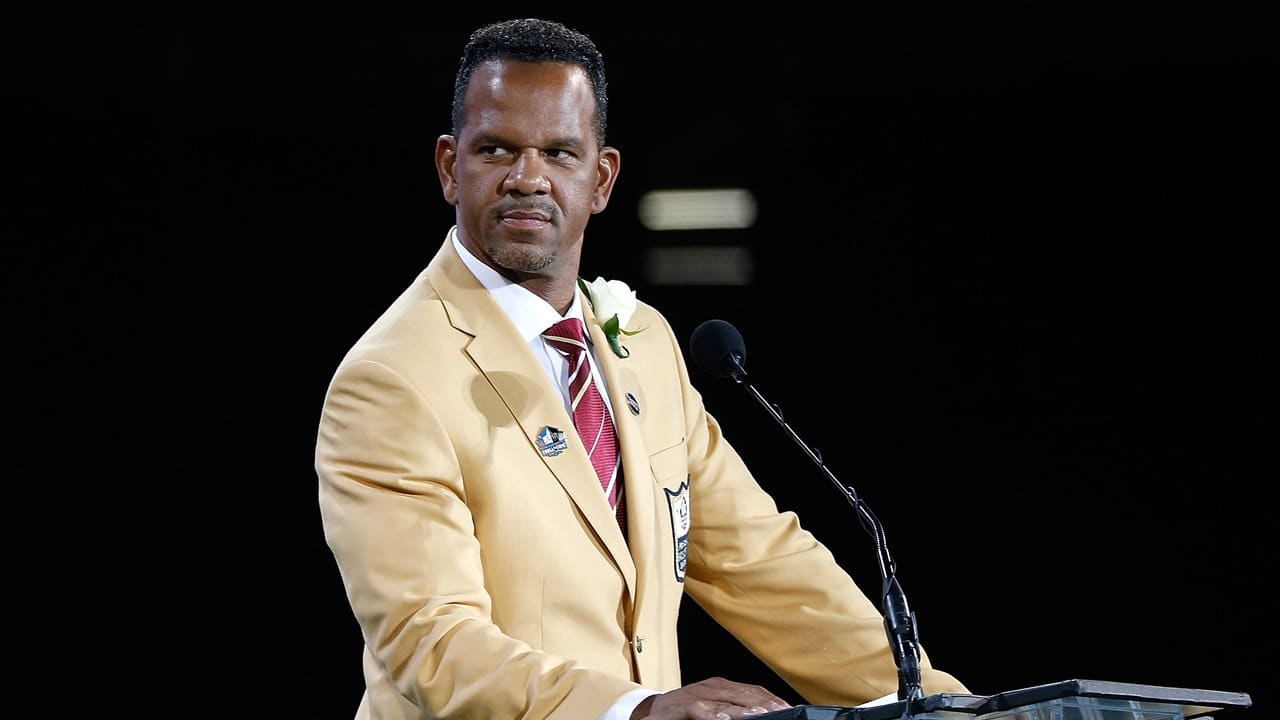 Andre Reed caught a pass from Jim Kelly after his Hall of Fame speech