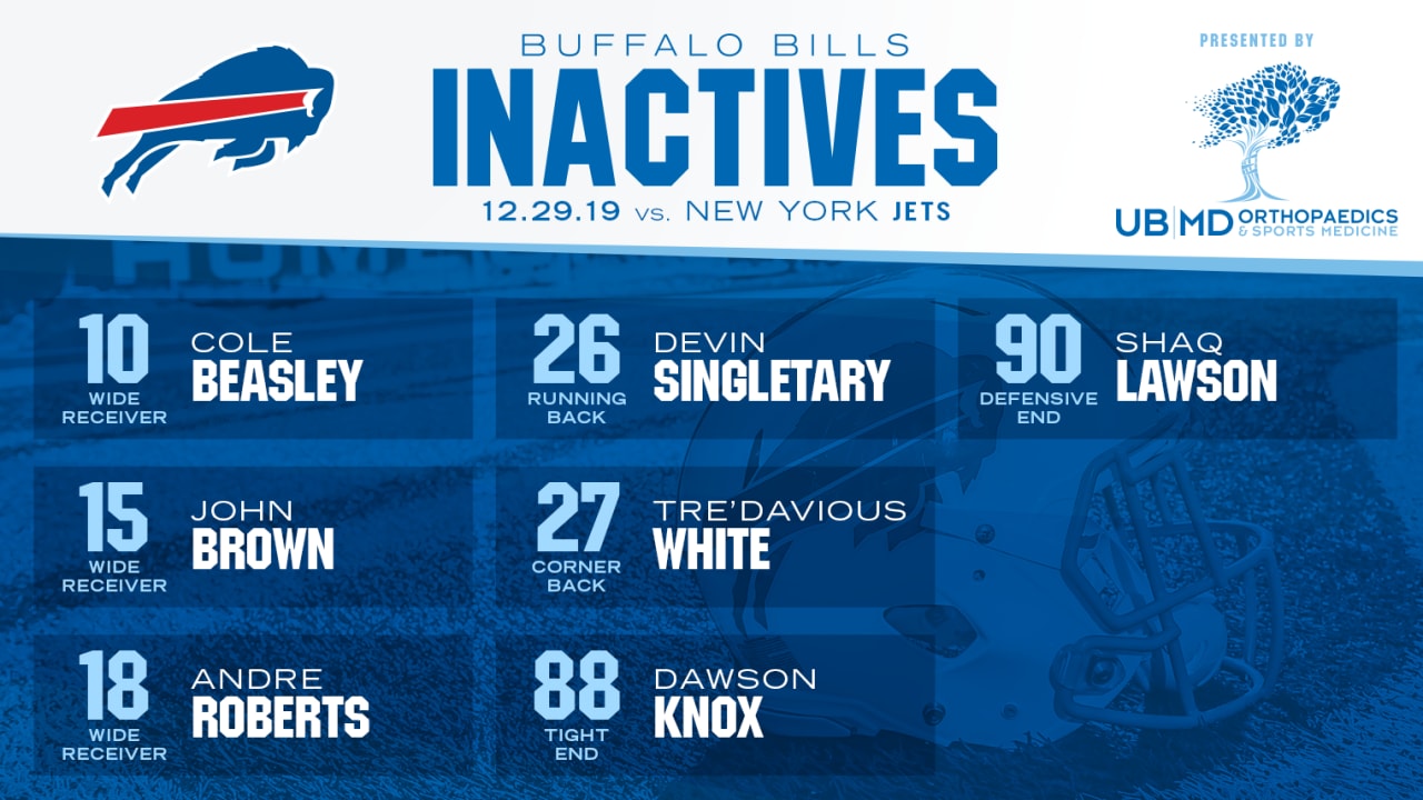 Bills' Cole Beasley active for Dolphins game (Week 15 Inactives) 