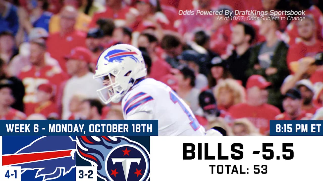 Bills at Titans 'MNF' projections, Week 6