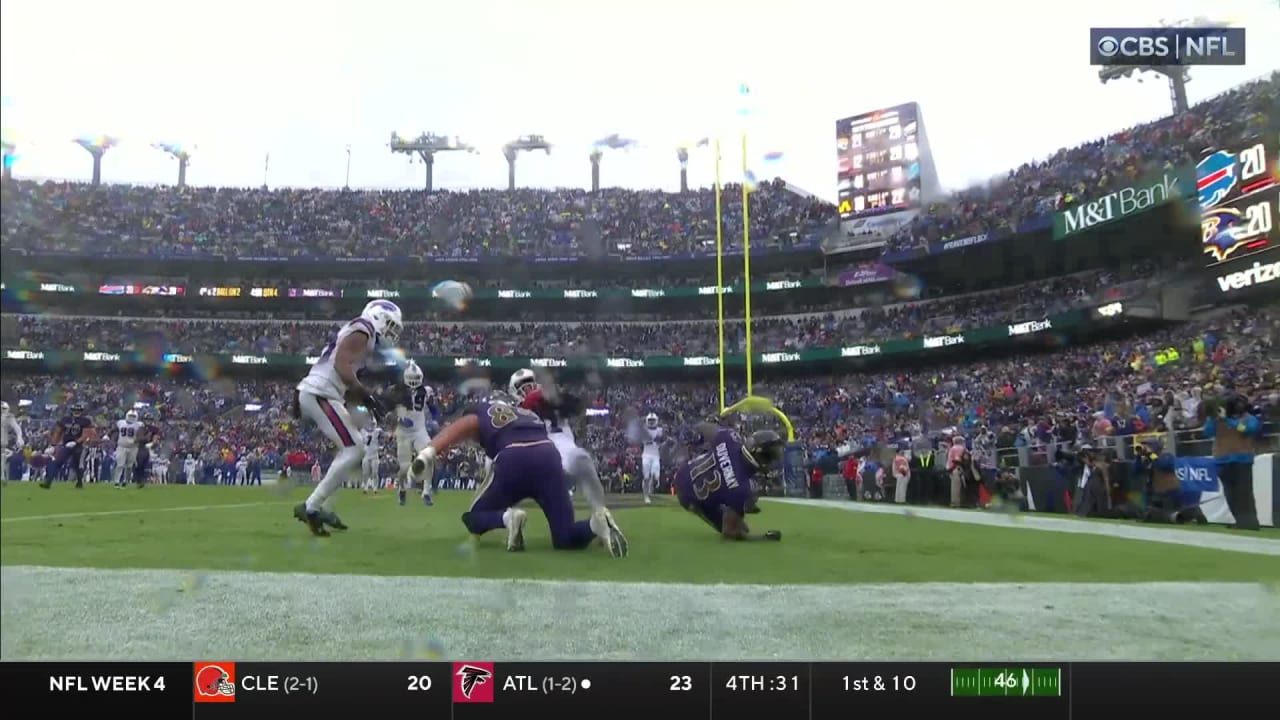 Buffalo Bills sideline celebrates game-winning kick vs. Ravens