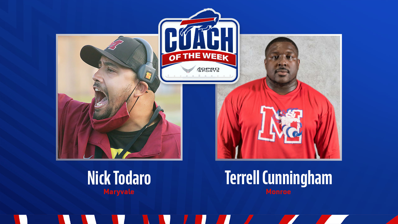 Nick Todaro & Terrell Cunningham earn Bills-ADPRO Sports high school coach of the week honors | Week 7 2022