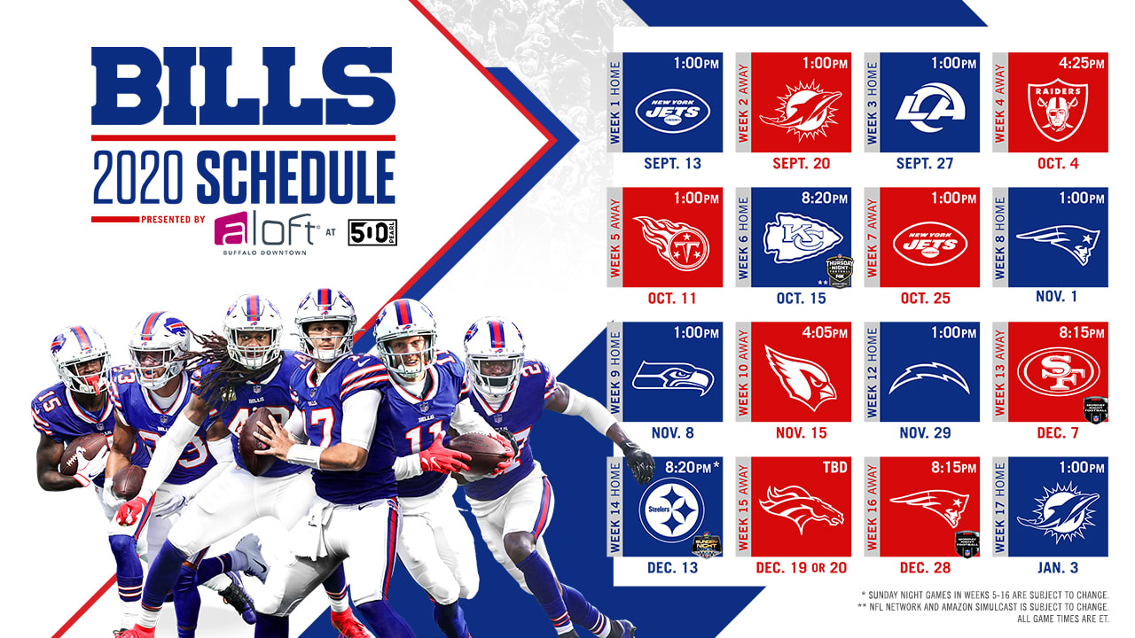 2020 Buffalo Bills Schedule: Complete schedule, tickets and match-up information for 2020 NFL