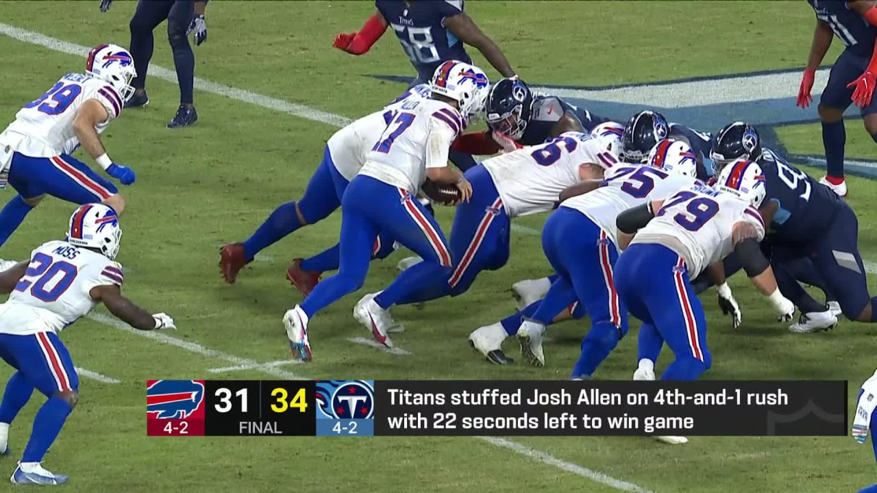 Bills go for it on fourth down late, and Titans stop Josh Allen cold for  the win