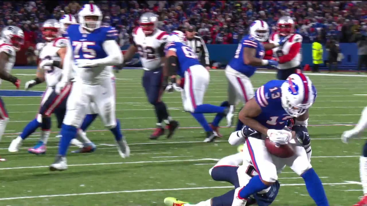 Buffalo Bills wide receiver Gabriel Davis toe taps to give