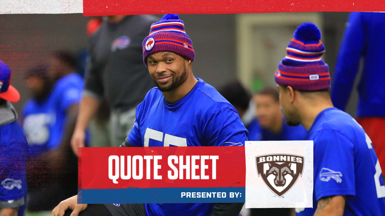 Quote Sheet  The Bills are ready for a special Sunday night game