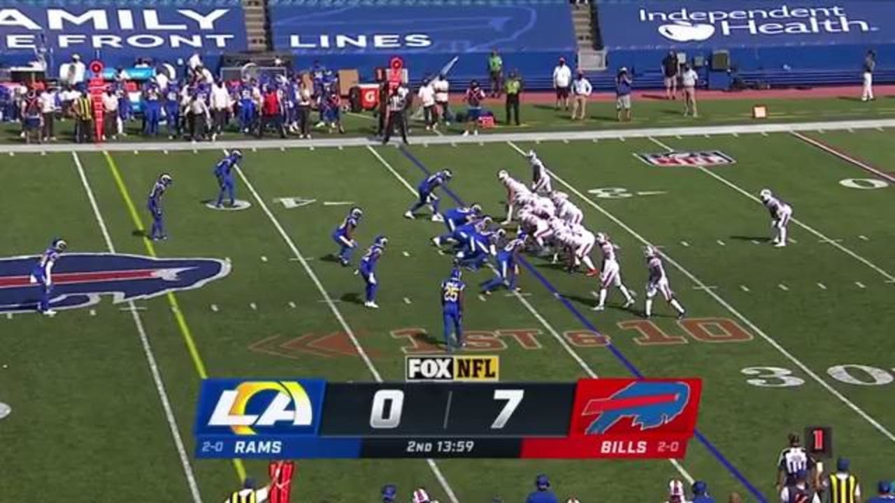 Buffalo Bills wide receiver Gabriel Davis toe taps to give