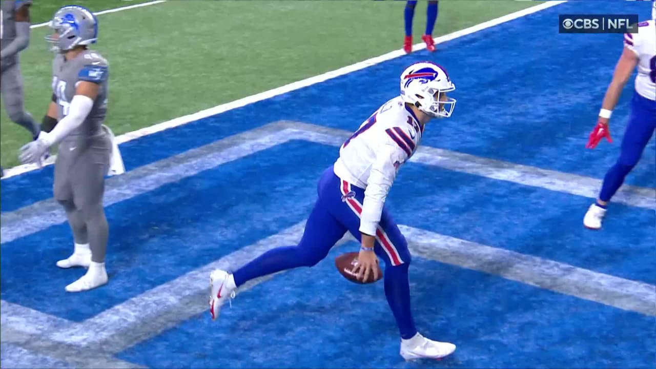 Josh Allen rushes for a 3yard touchdown Bills vs. Lions