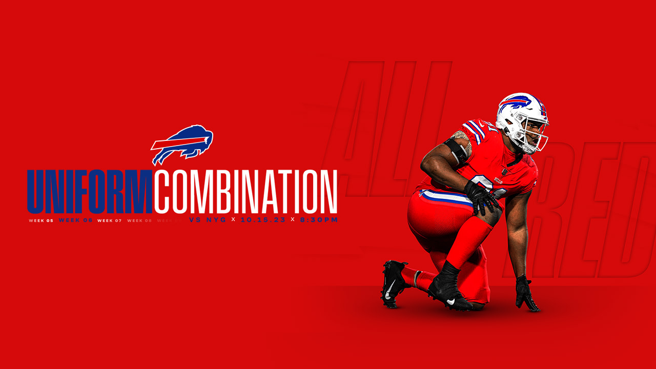 Buffalo Bills wearing all-red uniforms for Week 15 against Panthers