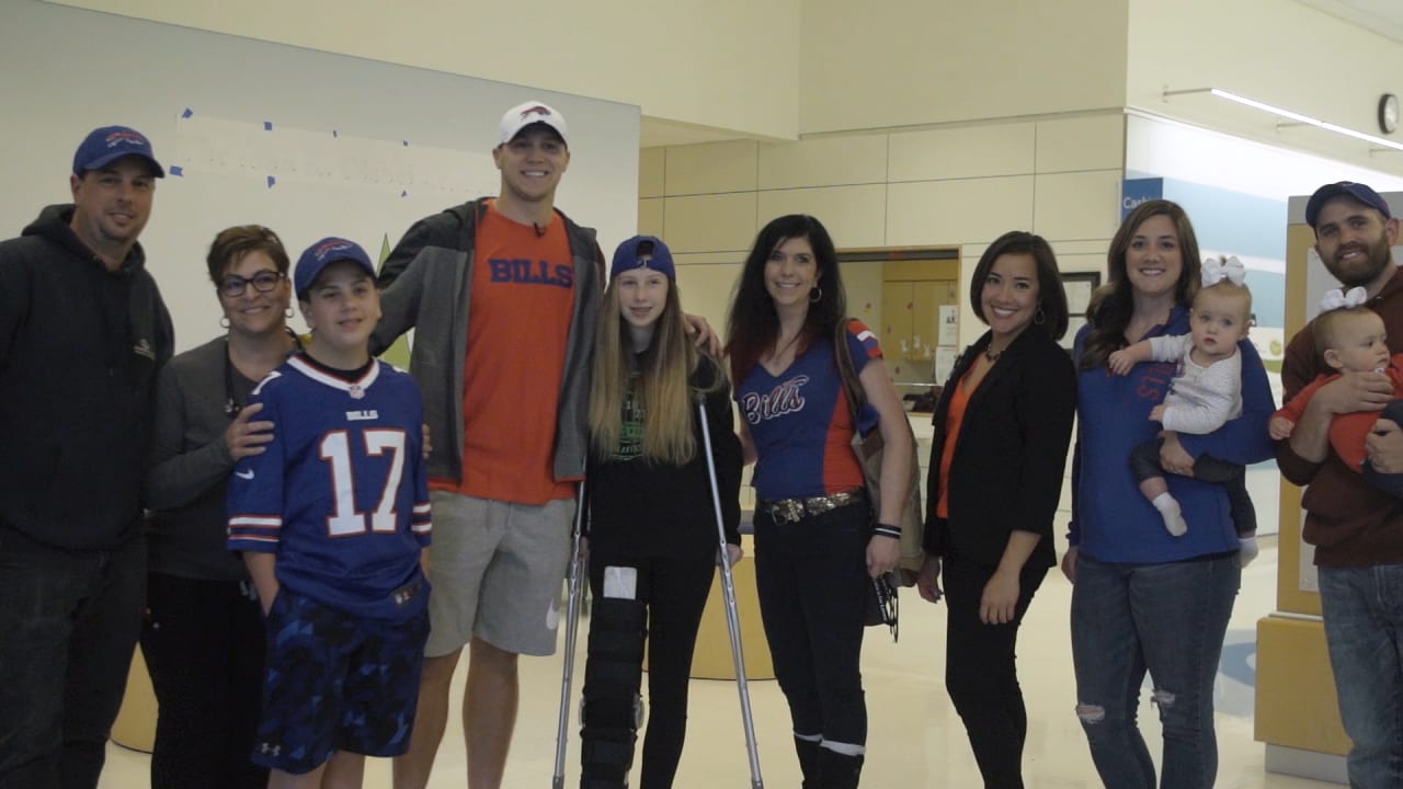 Josh Allen unveils cap designed with Oishei Children's Hospital patients,  staff