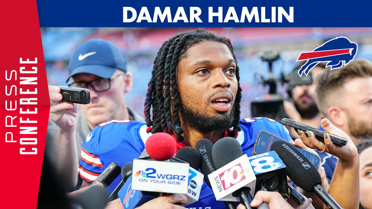 Damar Hamlin visits Bills locker room at halftime of Bengals game