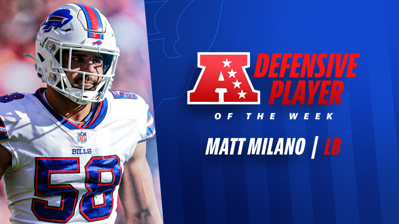 Bills LB Matt Milano earns AFC Defensive Player of the Week