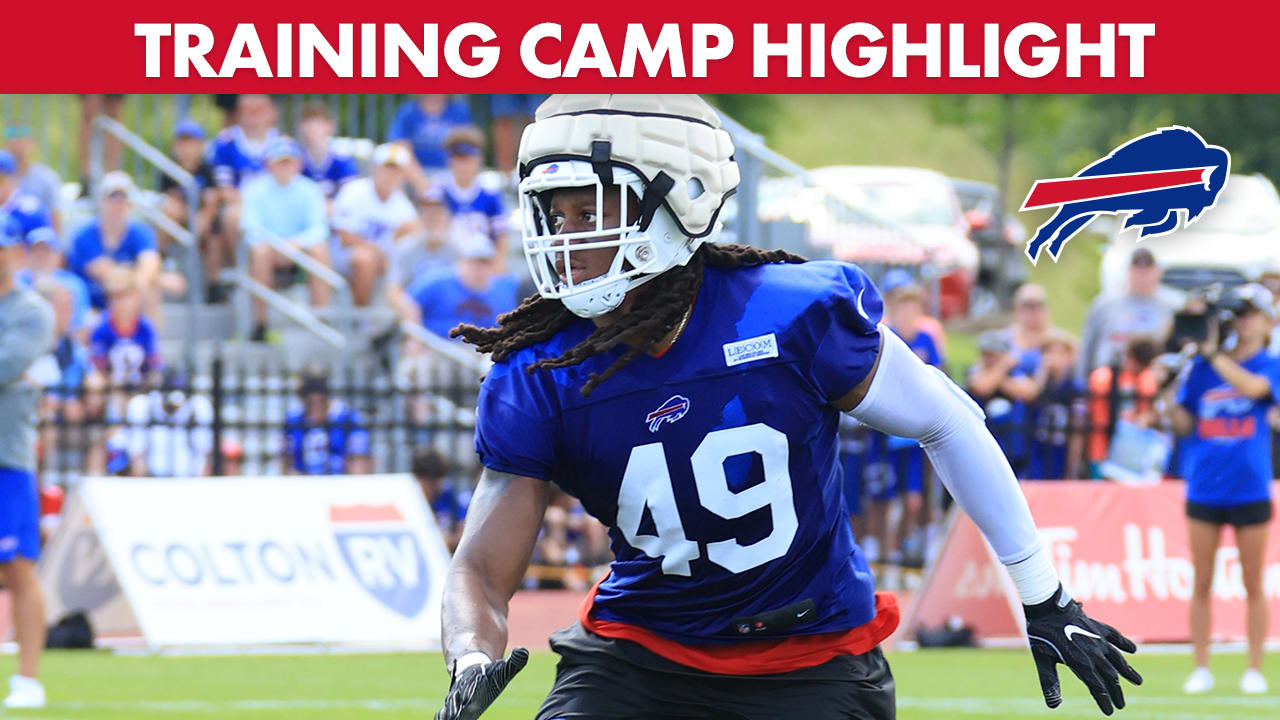 Buffalo Bills middle linebacker Tremaine Edmunds (49) reacts while