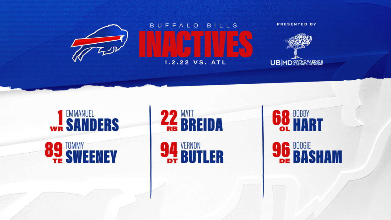 Emmanuel Sanders inactive for Bills vs. Falcons