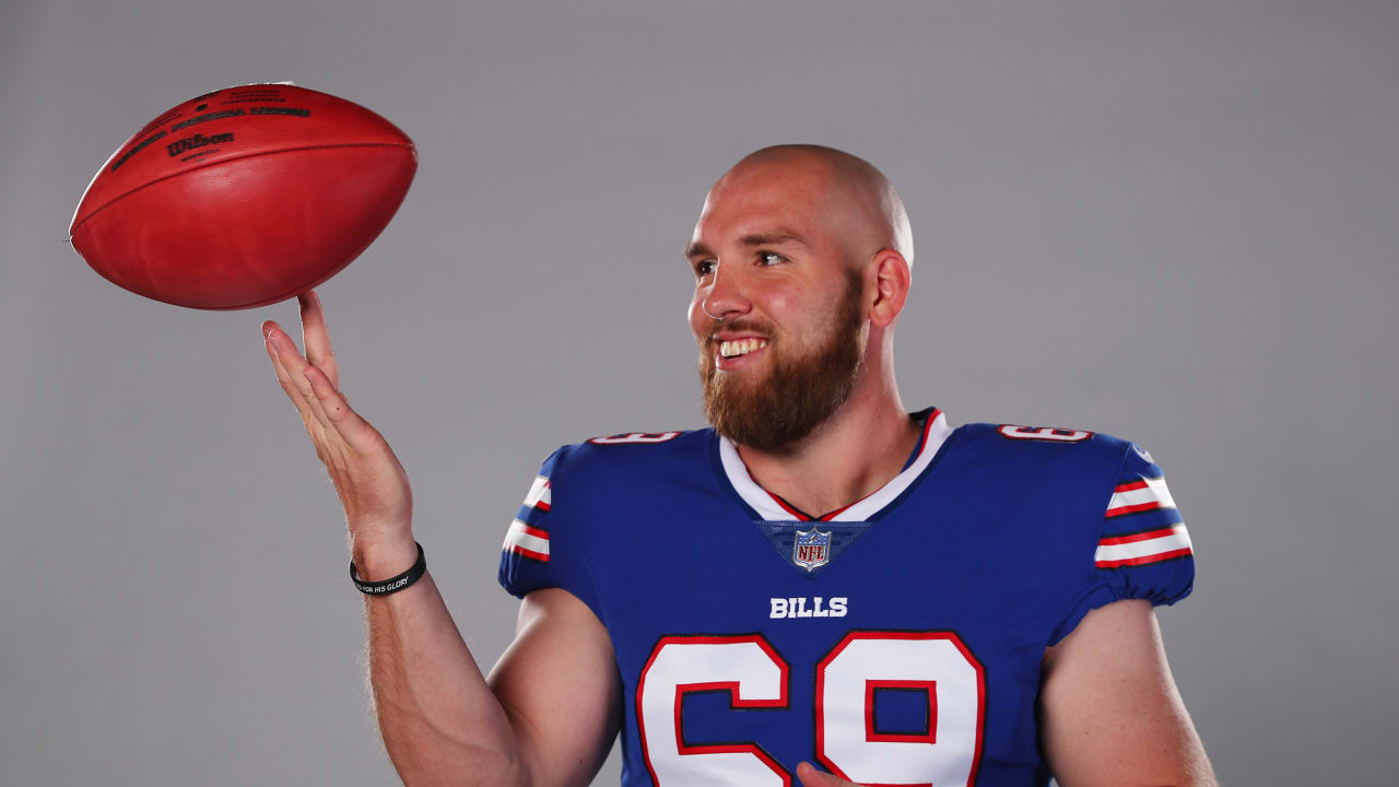 Buffalo Bills long snapper Reid Ferguson (69) walks off the field after an  NFL football game against the Green Bay Packers, Sunday, Oct. 30, 2022, in  Orchard Park, N.Y. (AP Photo/Bryan Bennett