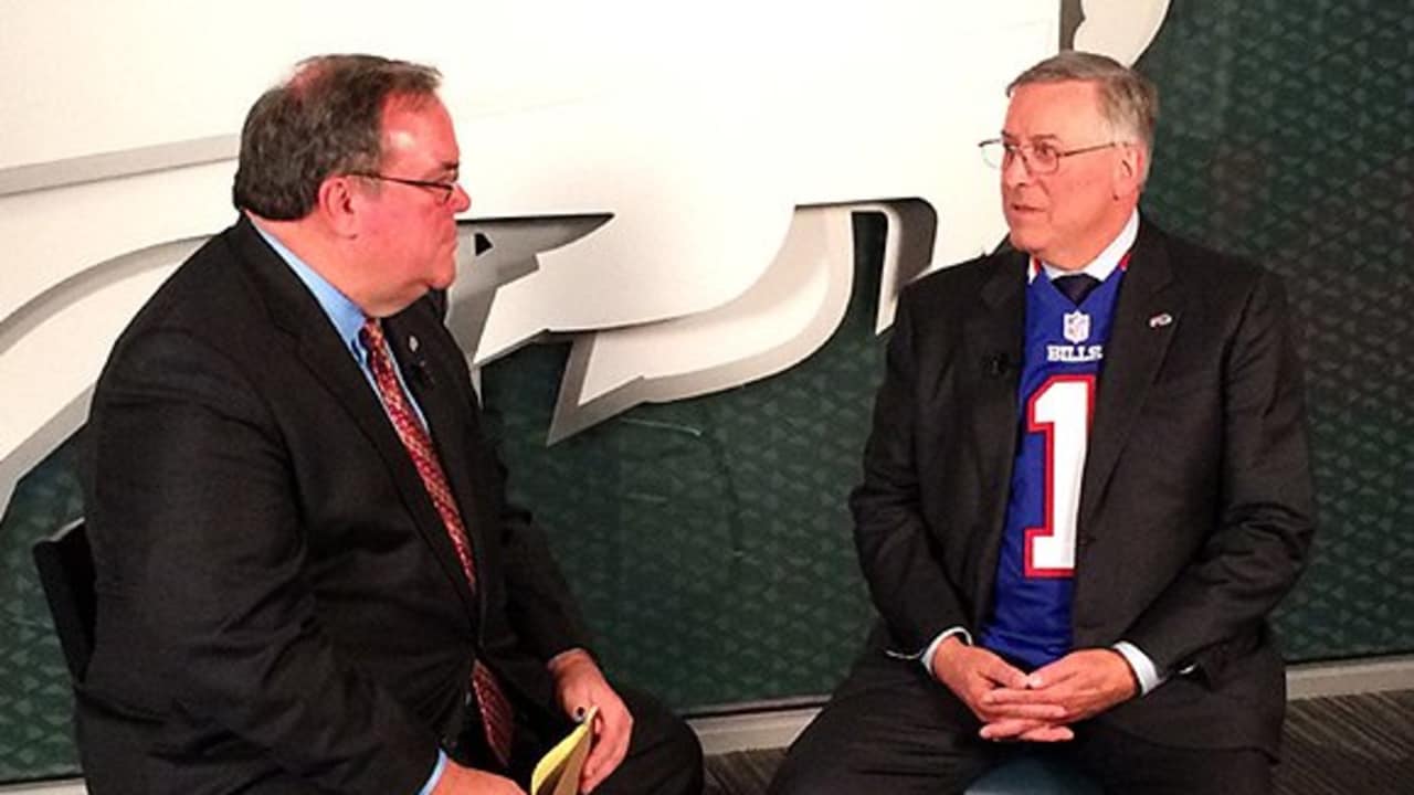 Terry Pegula emotional at Bills news conference