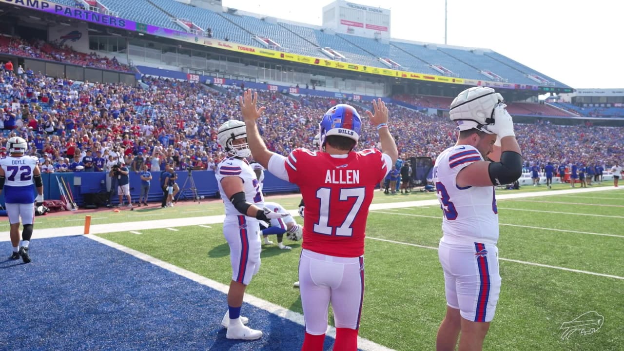 A blue Bills helmet? Josh Allen briefly dons one at the Blue and