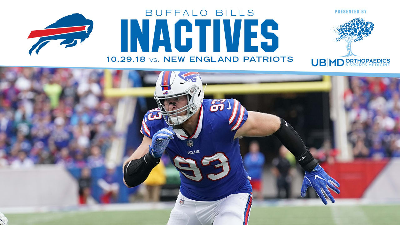 Bills at Titans: Game day inactives