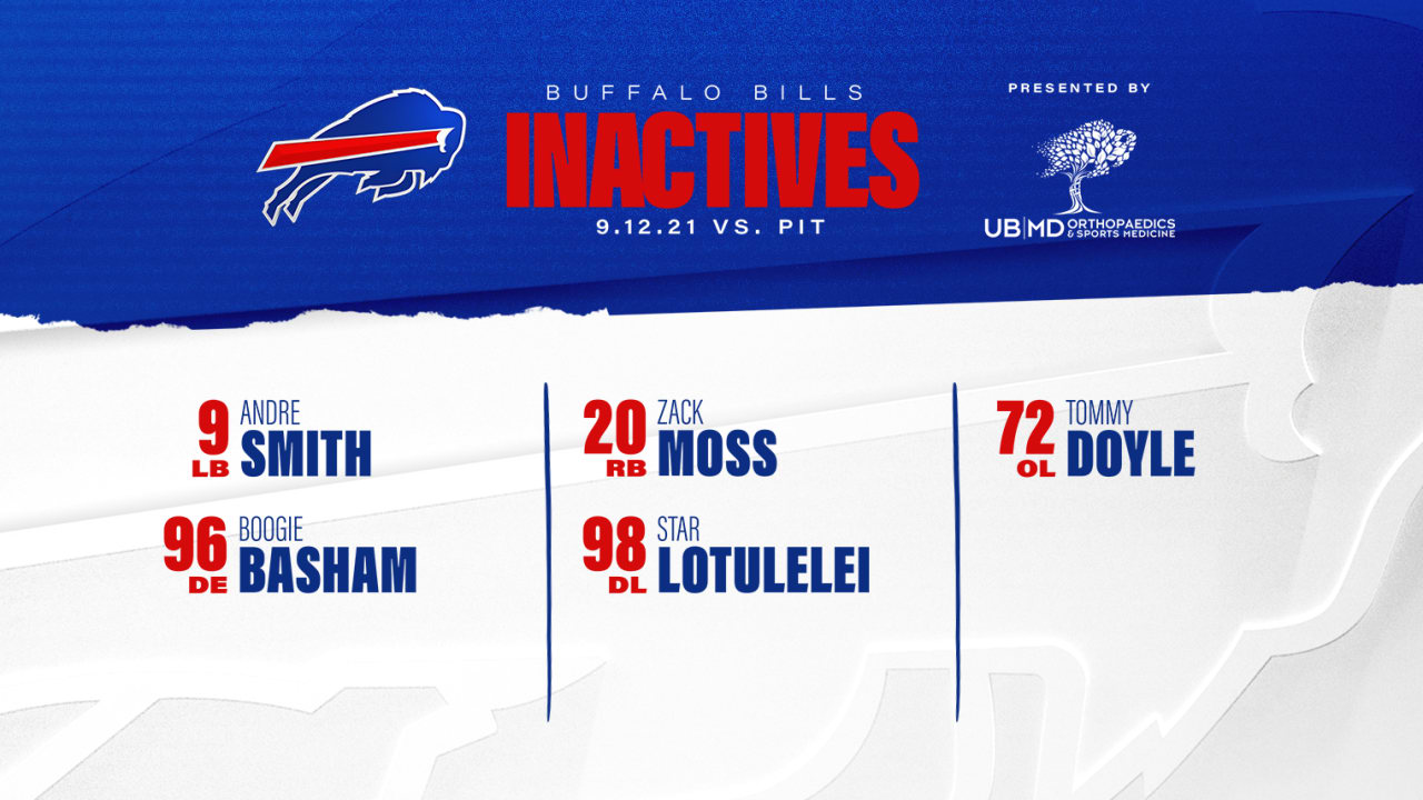 Bills inactives for week 1 against the Jets - A to Z Sports