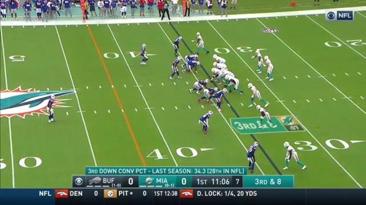 Ed OIiver sacks Tagovailoa on fourth down late in third quarter, Bills vs.  Dolphins