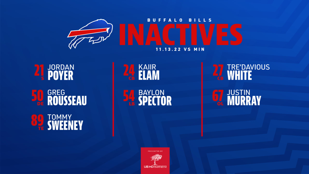 Bills announce quarterback Josh Allen is listed active against Vikings