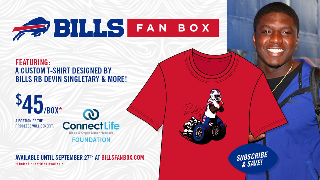 Devin Singletary Motor themed T-shirt now available as part of Bills Fan  Box