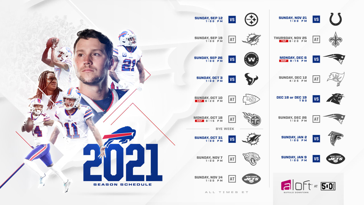 2021 Buffalo Bills schedule: Complete match-up information for