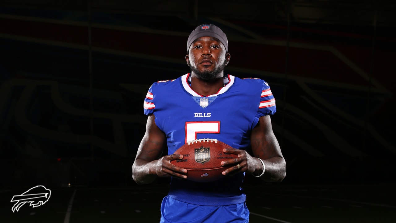 Buffalo Bills wide receiver Marquez Stevenson (5) runs after a catch during  practice at NFL football training camp in Orchard Park, N.Y., on Saturday,  July 31, 2021. (AP Photo/Joshua Bessex Stock Photo - Alamy