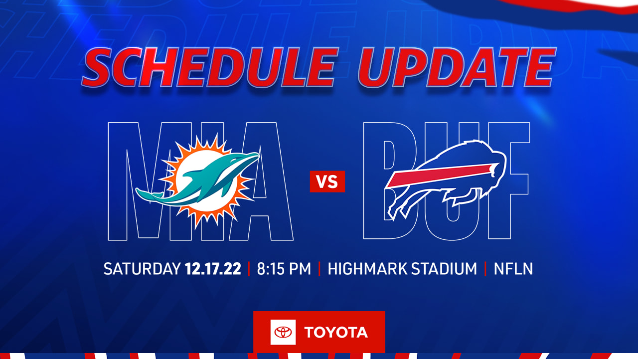 Date and kickoff time announced for BillsDolphins Week 15 matchup in