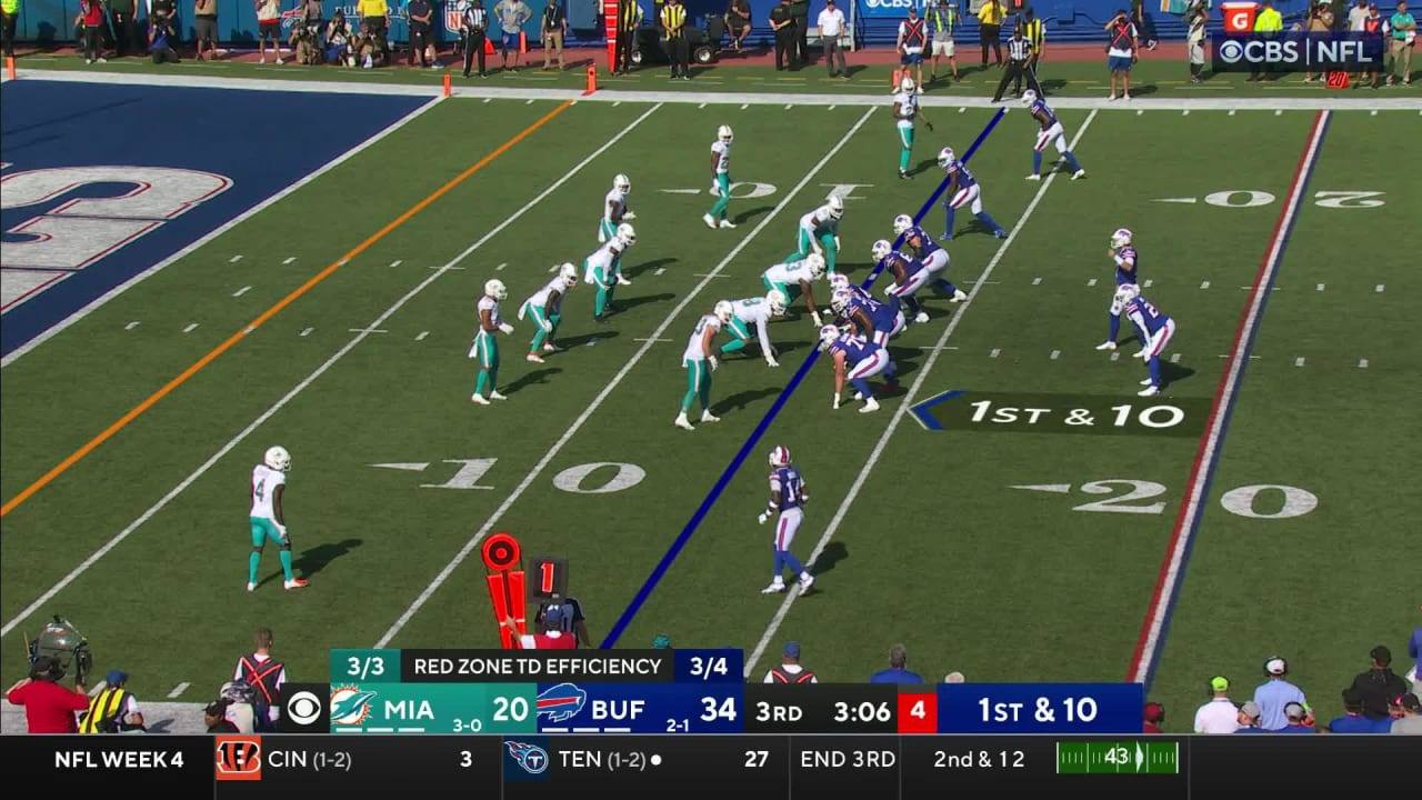 Hat-trick TD! Stefon Diggs' filthy route sparks WR's third score of game, Bills vs. Dolphins