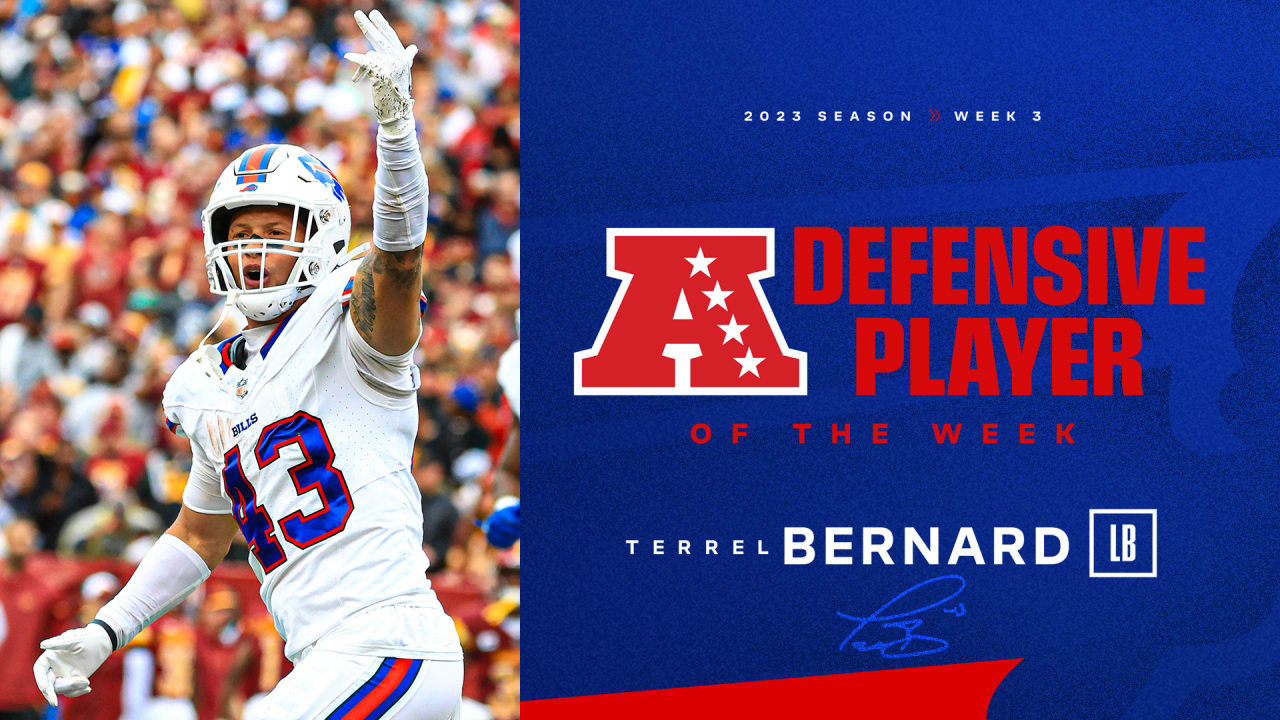 Bills LB Terrel Bernard wins AFC Defensive Player of the Week
