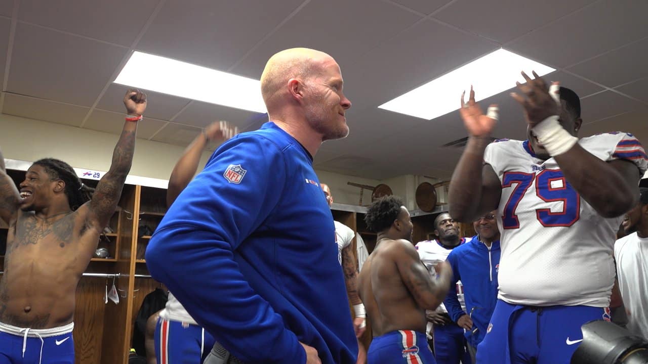 Watch: Josh Allen gets emotional in postgame locker room speech