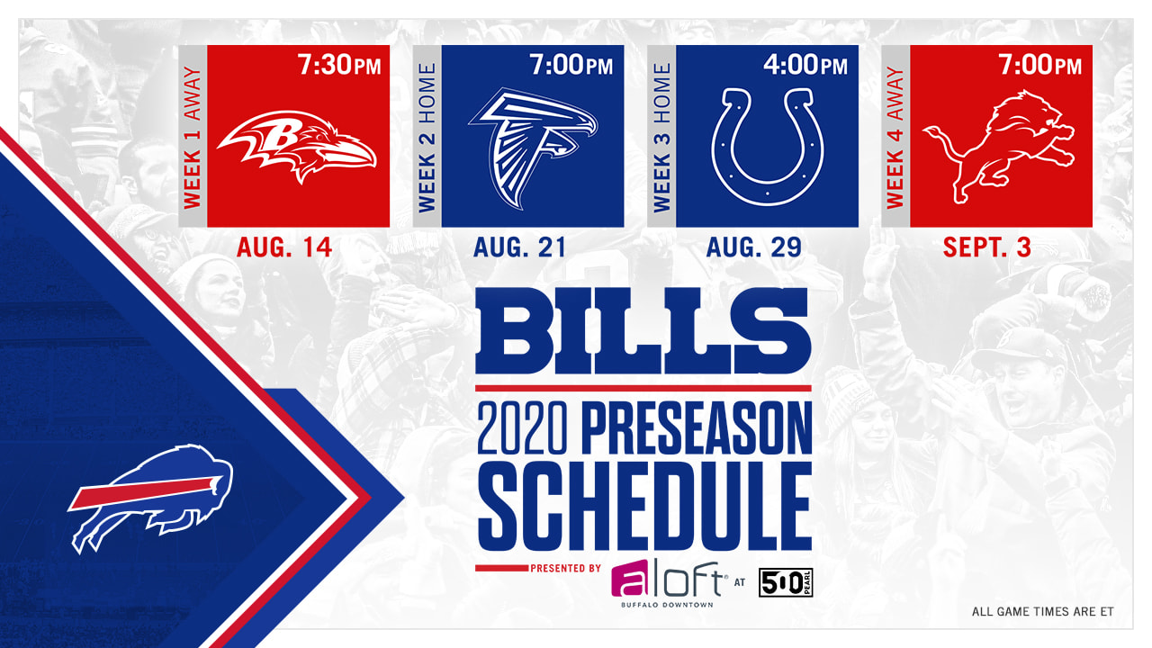 Dates and times finalized for Bills 2020 preseason schedule