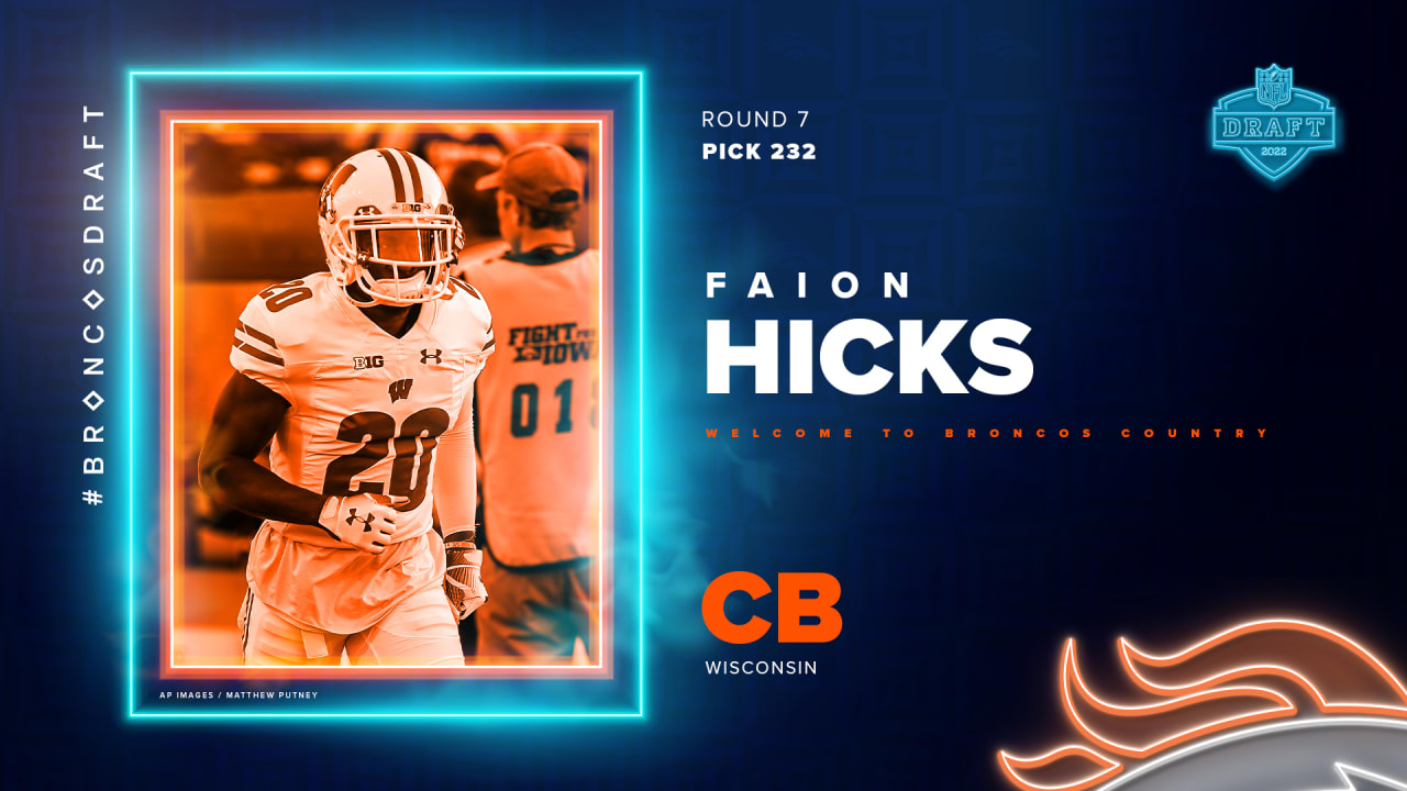 Broncos select CB Faion Hicks with 232nd-overall pick